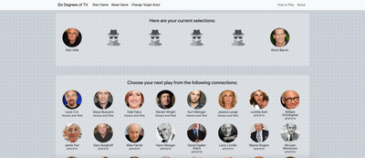 screenshot of Six Degrees of TV project